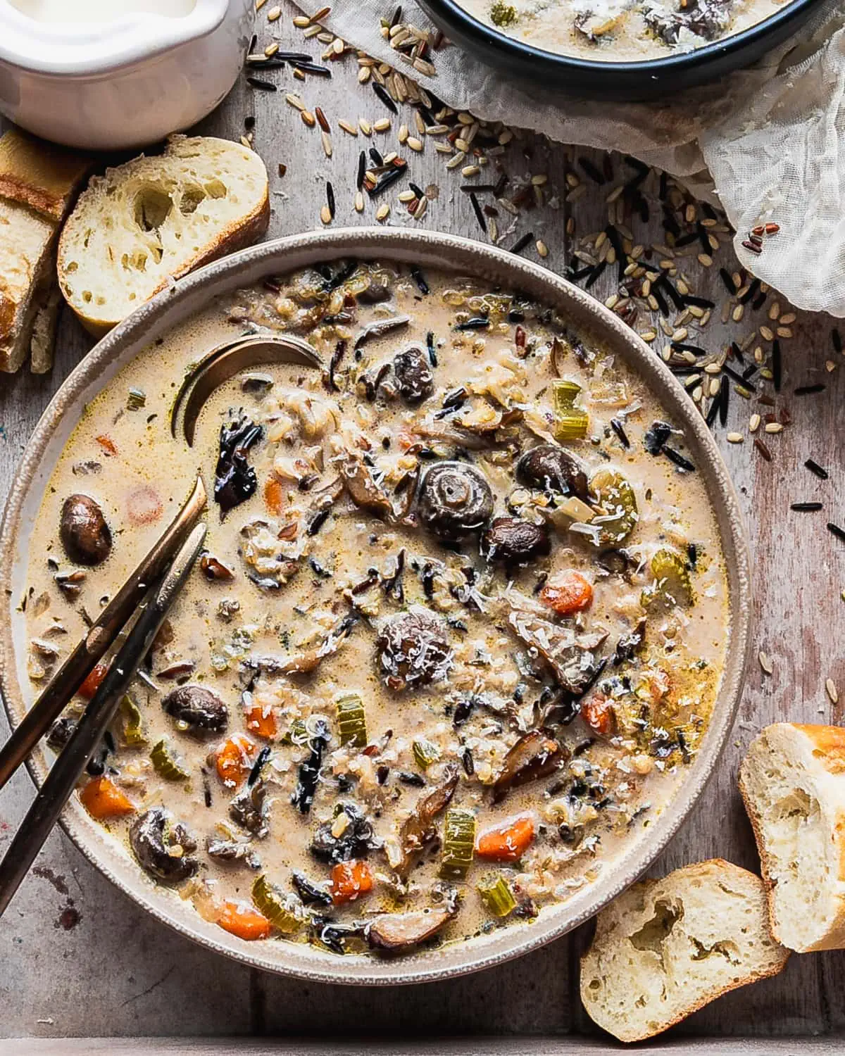 Creamy Mushroom and Rice Soup