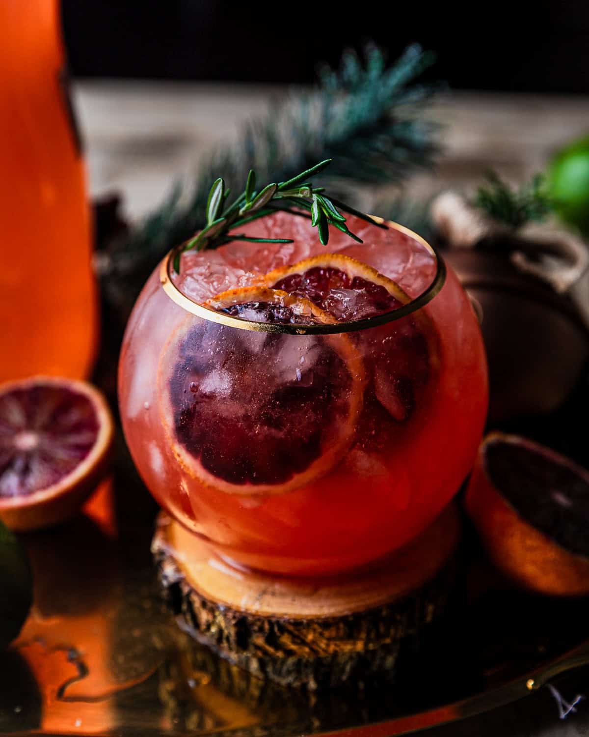 Sparkling Ginger Blood Orange Smash Mocktail | Sweet Tea + Thyme